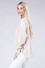 Load image into Gallery viewer, Double Gauze Oversized 3/4 Button Henley Neck Top
