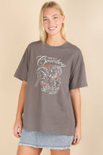 Load image into Gallery viewer, NT12203-Oversized Cowboy Graphic Screen Print Knit Top
