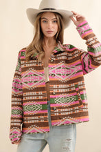 Load image into Gallery viewer, 32621J - Aztec Jacquard Mock Neck Button Up Western Jacket

