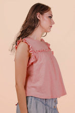 Load image into Gallery viewer, Ruffle Detail Solid Knit Top
