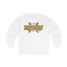 Load image into Gallery viewer, Brewers Baseball Long Sleeve Tee — Vintage Script &amp; Crossed Bats
