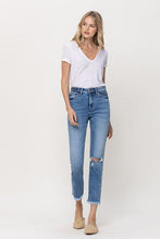 Load image into Gallery viewer, Knee Slit Frey Hem Crop Straight
