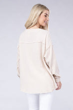 Load image into Gallery viewer, Double Gauze Oversized 3/4 Button Henley Neck Top
