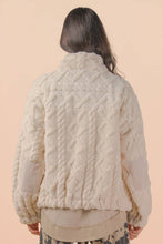 Load image into Gallery viewer, Fuzzy Fleece Cozy Cable Pattern Zip Up Jacket
