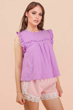 Load image into Gallery viewer, Ruffle Detail Solid Knit Top
