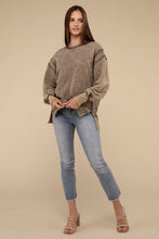 Load image into Gallery viewer, Acid Wash French Terry Exposed-Seam Sweatshirt
