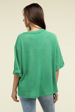 Load image into Gallery viewer, Brushed Waffle Exposed-Seam 3/4 Sleeve Top
