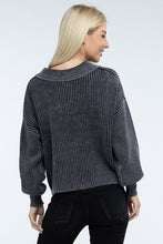 Load image into Gallery viewer, Washed Collared Henley Sweater
