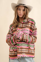 Load image into Gallery viewer, 32621J - Aztec Jacquard Mock Neck Button Up Western Jacket
