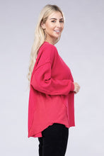 Load image into Gallery viewer, Double Gauze Oversized 3/4 Button Henley Neck Top
