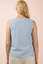 Load image into Gallery viewer, Half Button Down Pintuck Sleeveless Woven Top
