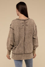 Load image into Gallery viewer, Acid Wash French Terry Exposed-Seam Sweatshirt
