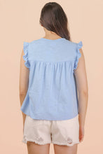 Load image into Gallery viewer, Ruffle Detail Solid Knit Top
