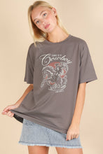 Load image into Gallery viewer, NT12203-Oversized Cowboy Graphic Screen Print Knit Top
