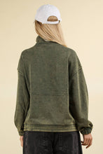 Load image into Gallery viewer, NT11902-Mineral Washed Button Down Knit Sweatshirt Top
