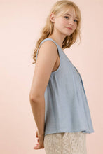 Load image into Gallery viewer, Half Button Down Pintuck Sleeveless Woven Top
