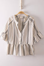 Load image into Gallery viewer, Striped Half Bell Sleeve Blouse Top
