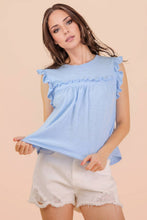 Load image into Gallery viewer, Ruffle Detail Solid Knit Top
