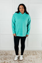 Load image into Gallery viewer, Basically My Favorite Hooded Pullover in Turquoise
