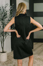 Load image into Gallery viewer, High Tide High Neck Embossed Sleeveless Dress in Black
