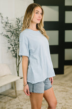 Load image into Gallery viewer, Just Like That Relaxed Heather Tee in Blue
