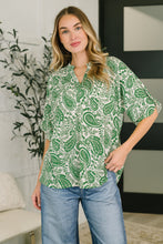 Load image into Gallery viewer, Lizzy Breeze Top in Green Paisley
