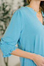 Load image into Gallery viewer, Lizzy Smock Top in Coastal Blue
