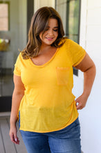 Load image into Gallery viewer, Melange Burnout V-Neck T-Shirt in Yellow Gold
