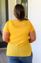 Load image into Gallery viewer, Melange Burnout V-Neck T-Shirt in Yellow Gold
