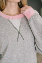 Load image into Gallery viewer, Midnight Cravings Trim Accent Pullover in Grey
