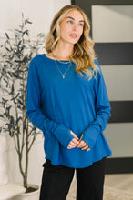 Load image into Gallery viewer, Nice to Each Other Raglan Sleeve Top in Classic Blue
