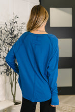 Load image into Gallery viewer, Nice to Each Other Raglan Sleeve Top in Classic Blue
