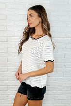 Load image into Gallery viewer, Pinkies Up Knit Top in White
