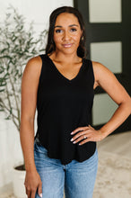 Load image into Gallery viewer, Simpler Times Basic V-Neck Tank in Black
