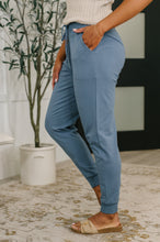 Load image into Gallery viewer, Sweat It High Waisted Joggers in Dusty Blue
