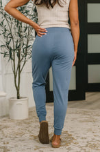 Load image into Gallery viewer, Sweat It High Waisted Joggers in Dusty Blue
