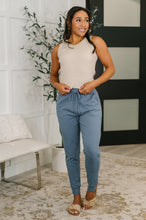 Load image into Gallery viewer, Sweat It High Waisted Joggers in Dusty Blue

