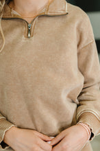 Load image into Gallery viewer, You Should Know Half Zip Pullover in Deep Camel
