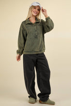 Load image into Gallery viewer, NT11902-Mineral Washed Button Down Knit Sweatshirt Top

