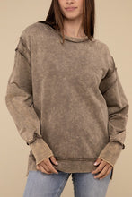 Load image into Gallery viewer, Acid Wash French Terry Exposed-Seam Sweatshirt
