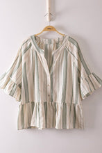 Load image into Gallery viewer, Striped Half Bell Sleeve Blouse Top
