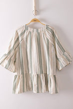 Load image into Gallery viewer, Striped Half Bell Sleeve Blouse Top
