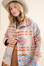 Load image into Gallery viewer, 32621J - Aztec Jacquard Mock Neck Button Up Western Jacket

