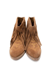 Load image into Gallery viewer, Amos Fringe Ankle Bootie in Tan Suede
