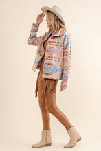 Load image into Gallery viewer, 32621J - Aztec Jacquard Mock Neck Button Up Western Jacket
