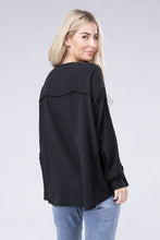 Load image into Gallery viewer, Double Gauze Oversized 3/4 Button Henley Neck Top
