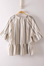 Load image into Gallery viewer, Striped Half Bell Sleeve Blouse Top

