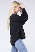 Load image into Gallery viewer, Double Gauze Oversized 3/4 Button Henley Neck Top
