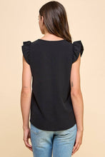 Load image into Gallery viewer, Solid Top With V Neck Detail And Ruffled Sleeves
