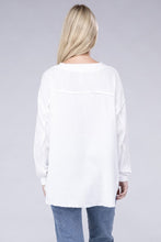 Load image into Gallery viewer, Double Gauze Oversized 3/4 Button Henley Neck Top
